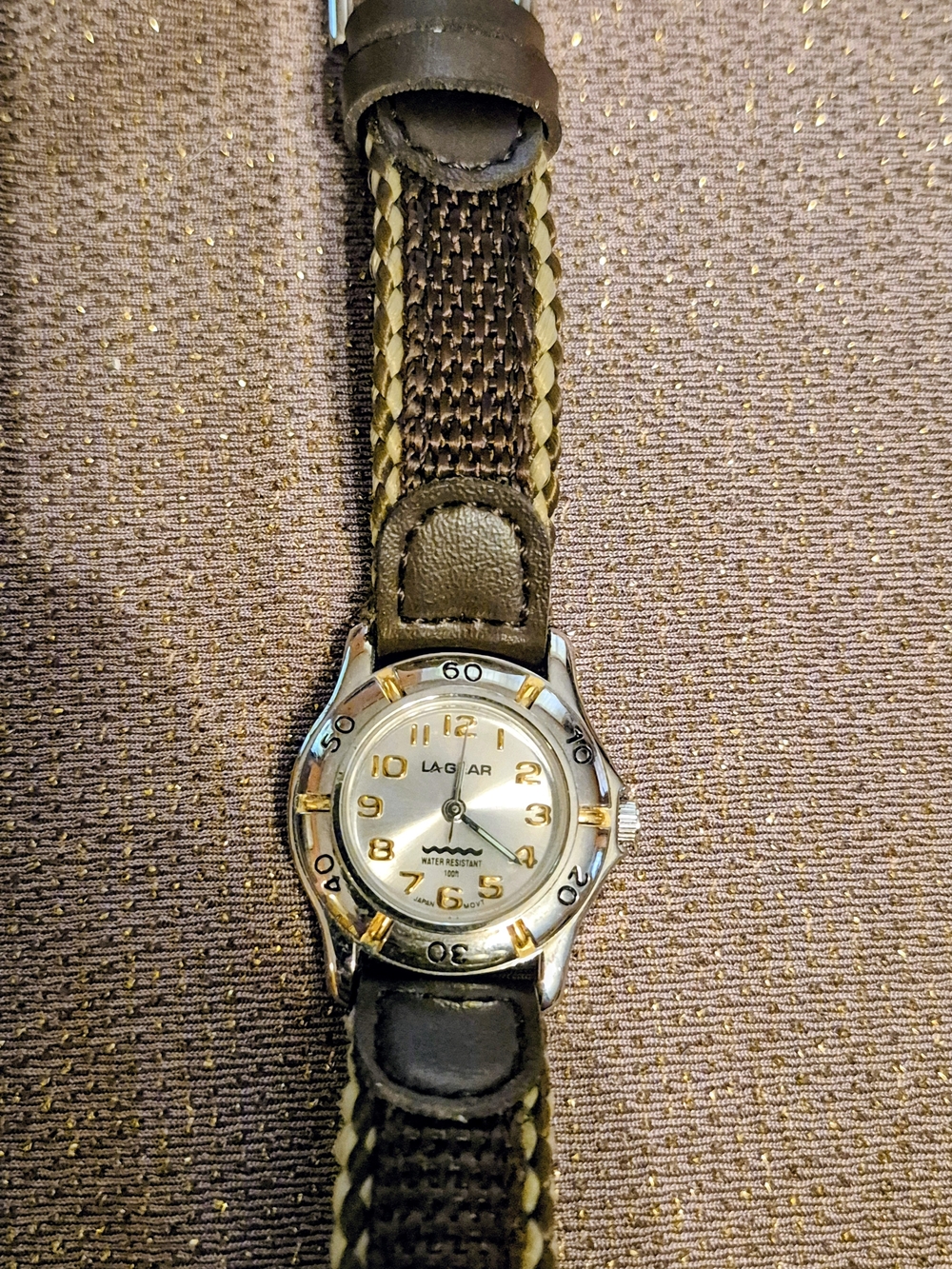 VINGATE L.A. Gear Two-Tone Dial Casual Watch with Brown Braided Strap